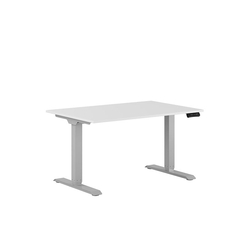 Höj och sänkbart skrivbord, 2-motorigt, grått stativ, vit bordsskiva 120x80cm 39329