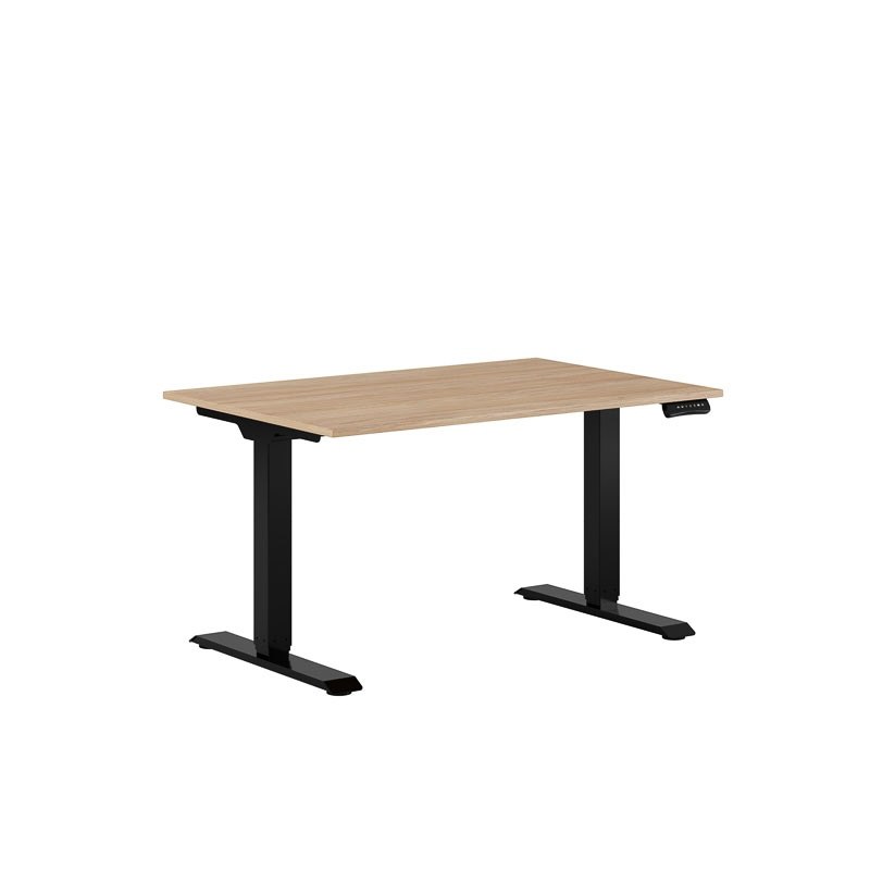 Höj och sänkbart skrivbord, 2-motorigt, svart stativ, urban oak bordsskiva 120x80cm