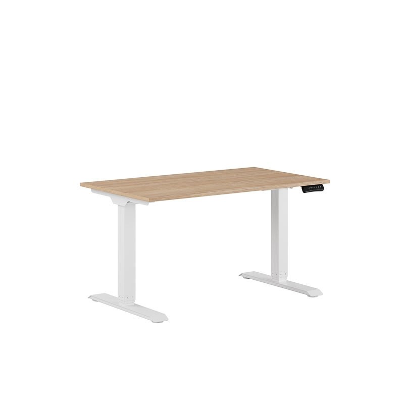 Höj och sänkbart skrivbord, 2-motorigt, vitt stativ, urban oak bordsskiva 120x70cm