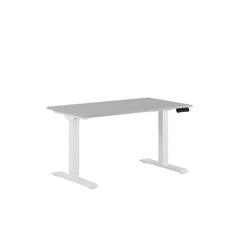 Höj och sänkbart skrivbord, 2-motorigt, vitt stativ, grå bordsskiva 120x70cm 39416