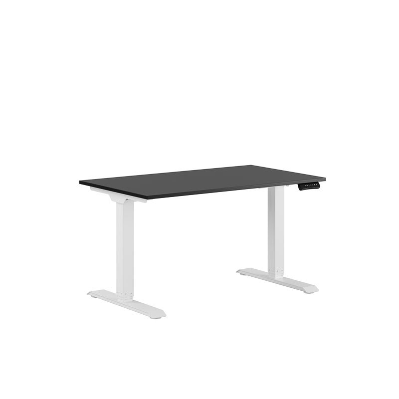 Höj och sänkbart skrivbord, 2-motorigt, vitt stativ, svart bordsskiva 120x70cm 39424