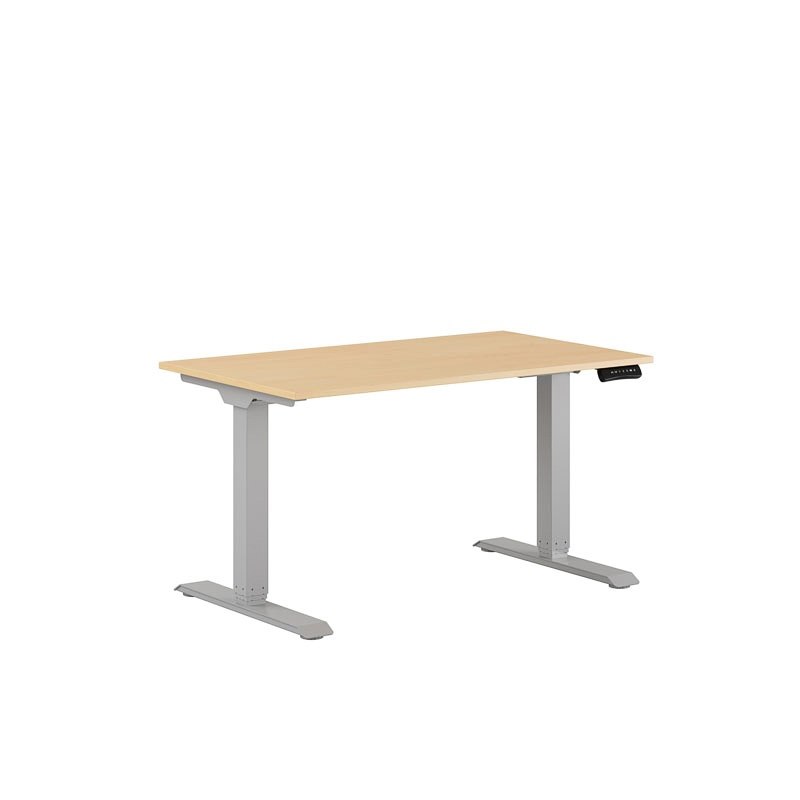 Höj och sänkbart skrivbord, 2-motorigt, grått stativ, bok bordsskiva 120x70cm