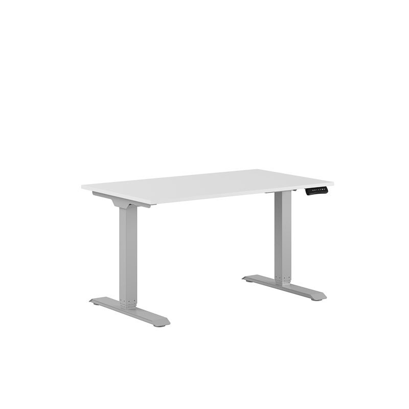 Höj och sänkbart skrivbord, 2-motorigt, grått stativ, vit bordsskiva 120x70cm