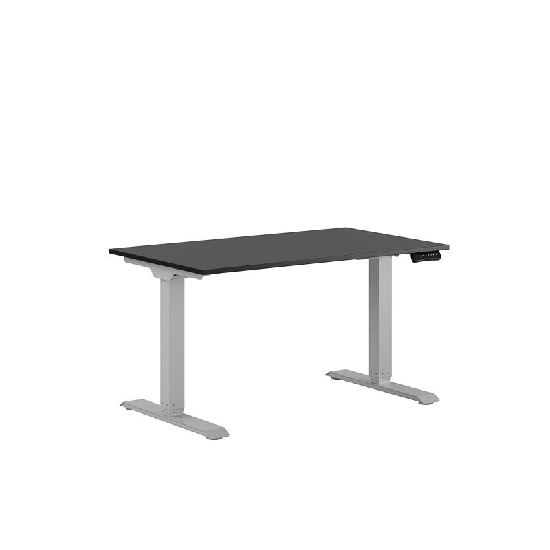 Höj och sänkbart skrivbord, 2-motorigt, grått stativ, svart bordsskiva 120x70cm 39312