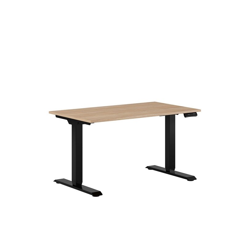Höj och sänkbart skrivbord, 2-motorigt, svart stativ, urban oak bordsskiva 120x70cm