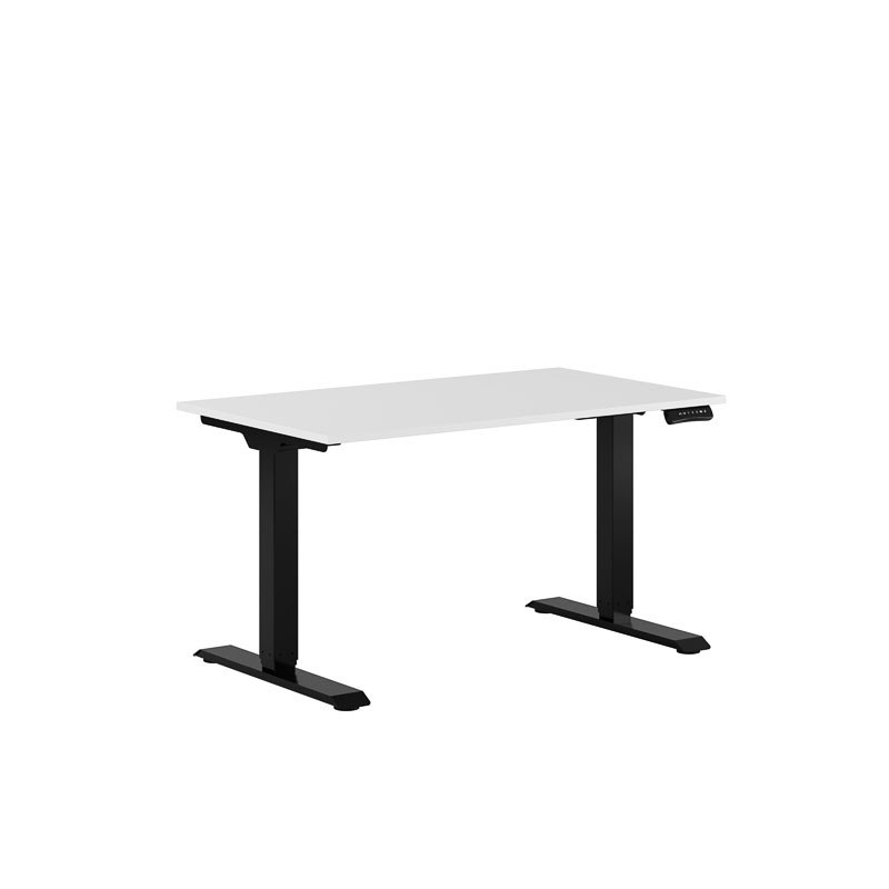 Höj och sänkbart skrivbord, 2-motorigt, svart stativ, vit bordsskiva 120x70cm 39384