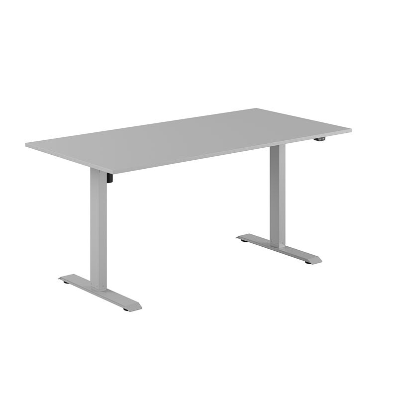 Höj och sänkbart skrivbord, 1-motorigt, grått stativ, grå bordsskiva 160x80cm
