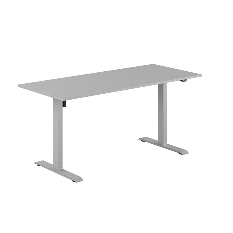 Höj och sänkbart skrivbord, 1-motorigt, grått stativ, grå bordsskiva 160x70cm