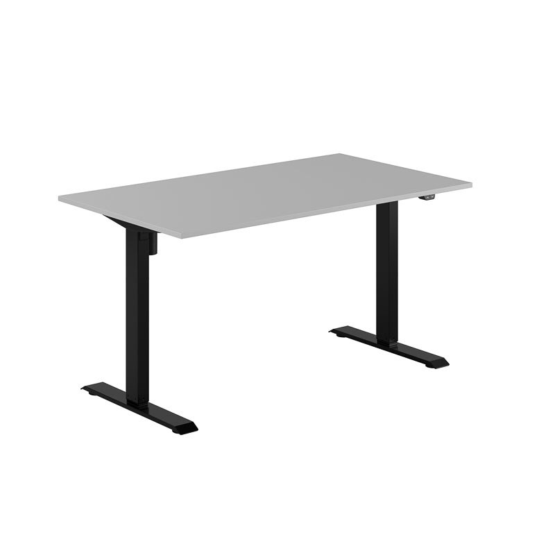Höj och sänkbart skrivbord, 1-motorigt, grått stativ, grå bordsskiva 140x80cm