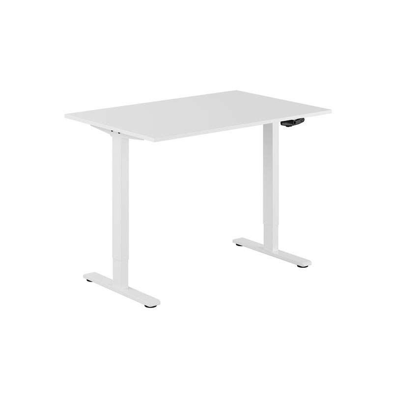 Höj och sänkbart skrivbord, vev, vitt stativ, vit bordsskiva 120x80cm 39832
