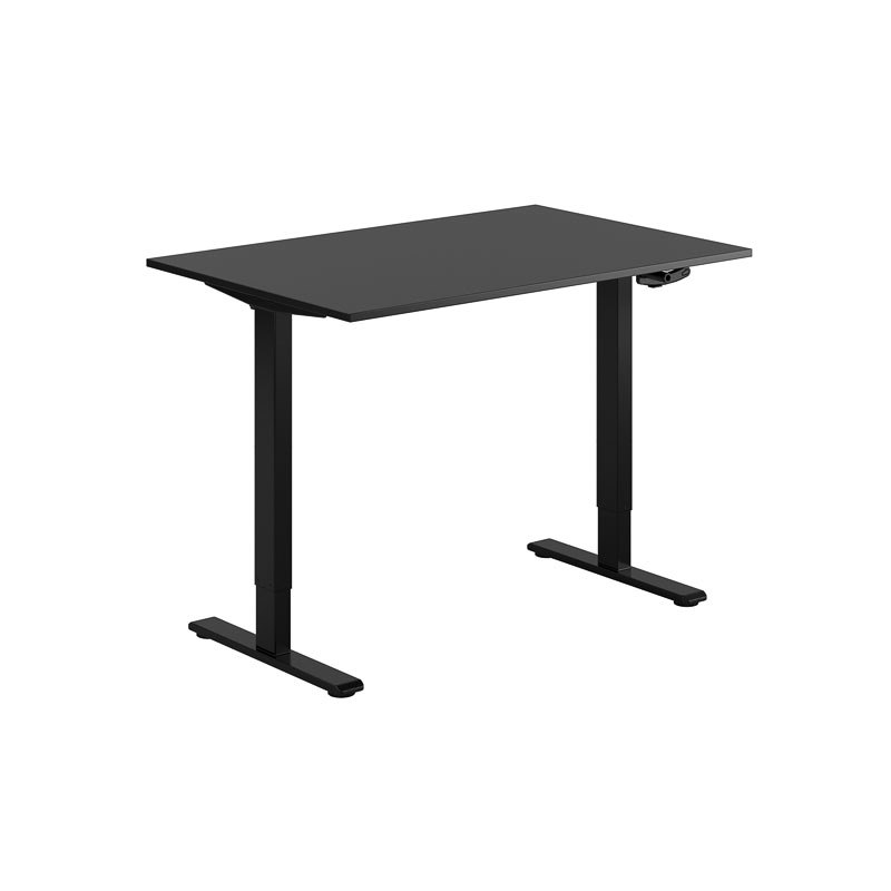 Höj och sänkbart skrivbord, vev, svart stativ, svart bordsskiva 120x80cm 39754