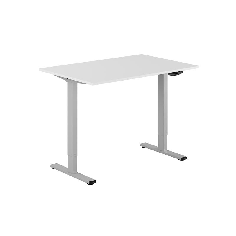 Höj och sänkbart skrivbord, vev, grått stativ, vit bordsskiva 120x80cm 39712