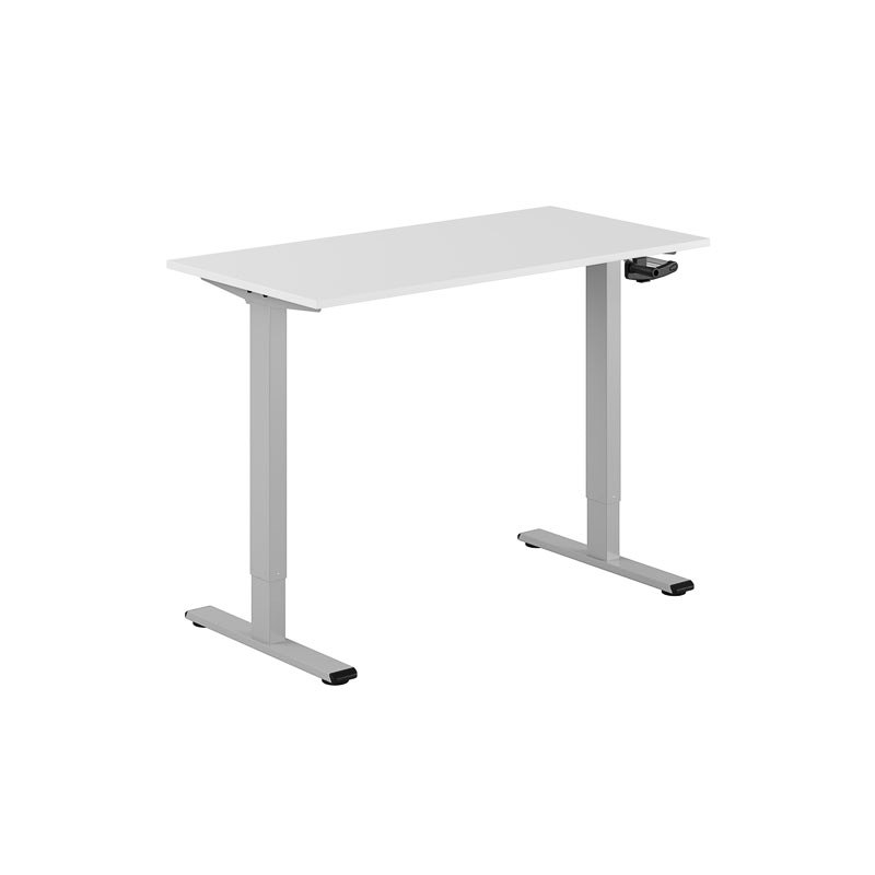 Höj och sänkbart skrivbord, vev, grått stativ, vit bordsskiva 120x60cm 39710