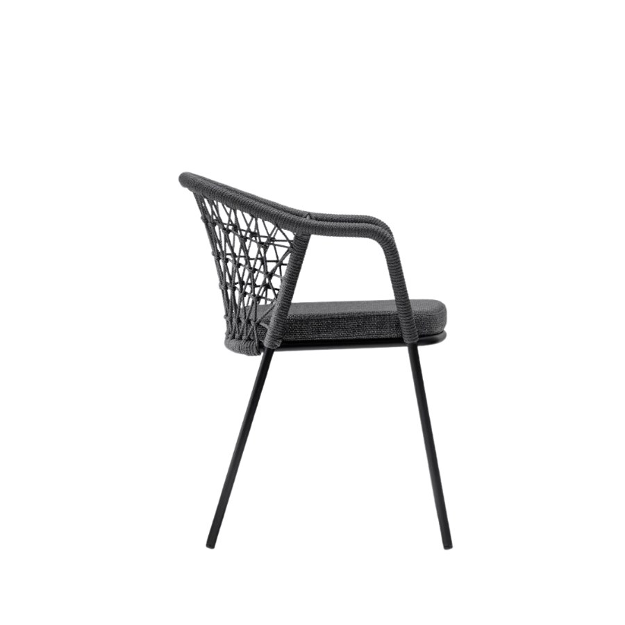 Stol Panarea 3675, sh. 47 cm, grå/svart