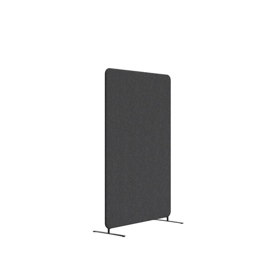 Golvskärm Softline 30, inkl svarta ben, 80x150x3 cm, mörkgrå