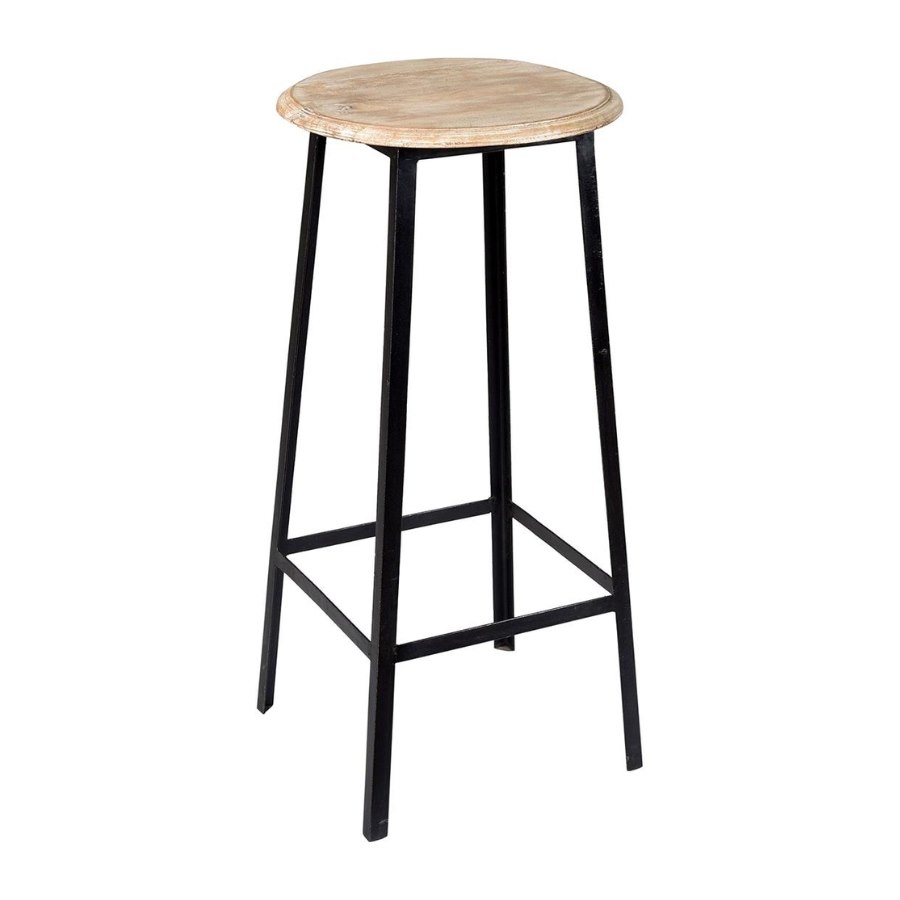 Barpall Holly, sh. 76 cm, svart/ljus trä