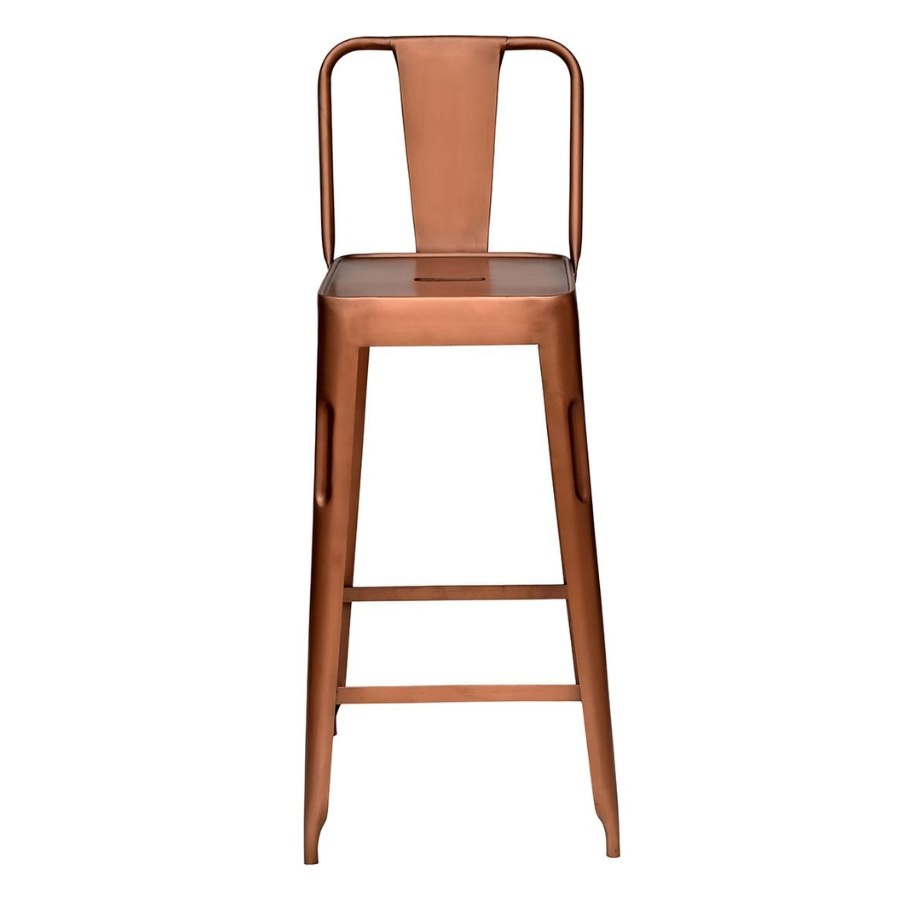 Barstol, Copenhagen i järn, sh. 77 cm, antik koppar