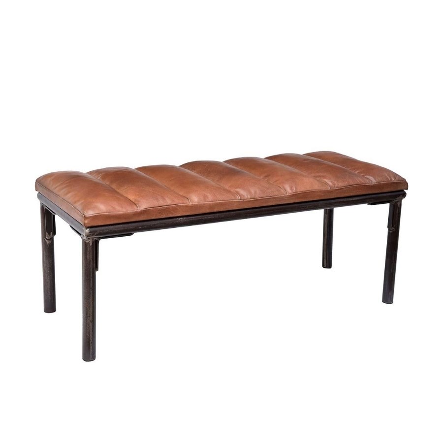 Bänk Sean, sh. 47 cm, läder