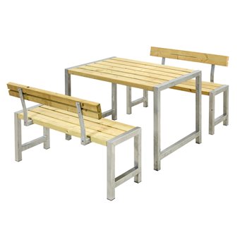 Kafésett med 2 ryggstøtter, 127 cm