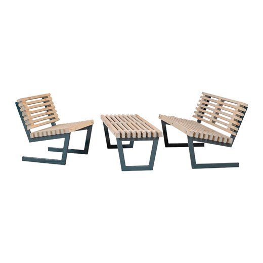 Siesta loungeset med stort bord, 138 cm