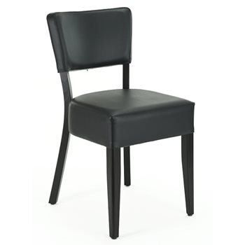 Stol Madonna R, wenge, svart konstläder