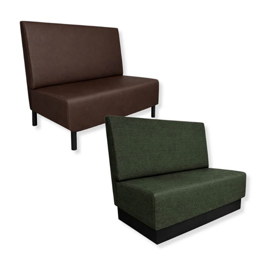 Restaurangsoffa Stockholm New, slät rygg, längd 120 cm