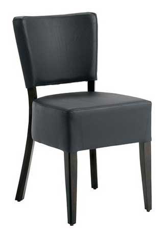 Stol Fameg Madonna Premium, svart konstläder, wenge bets