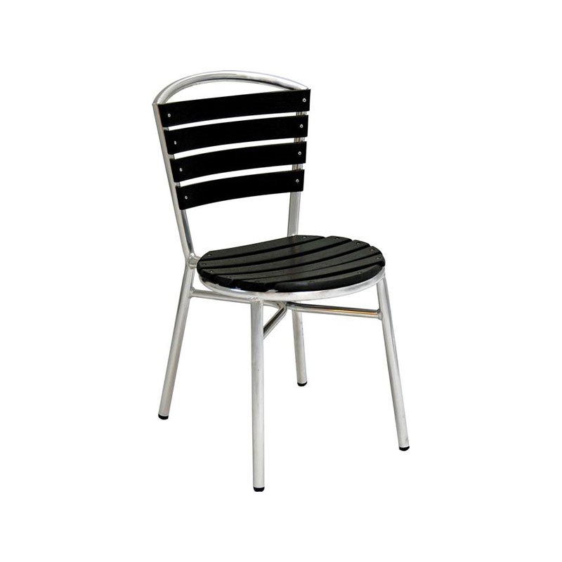 Stol Sevilla, sh.46 cm, stapelbar, svart