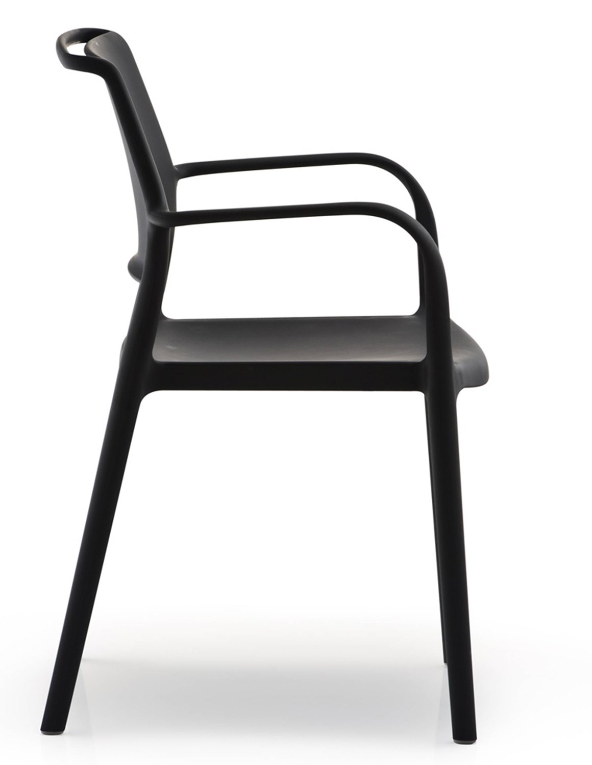 Karmstol Ara 315, sh.46 cm, stapelbar, svart