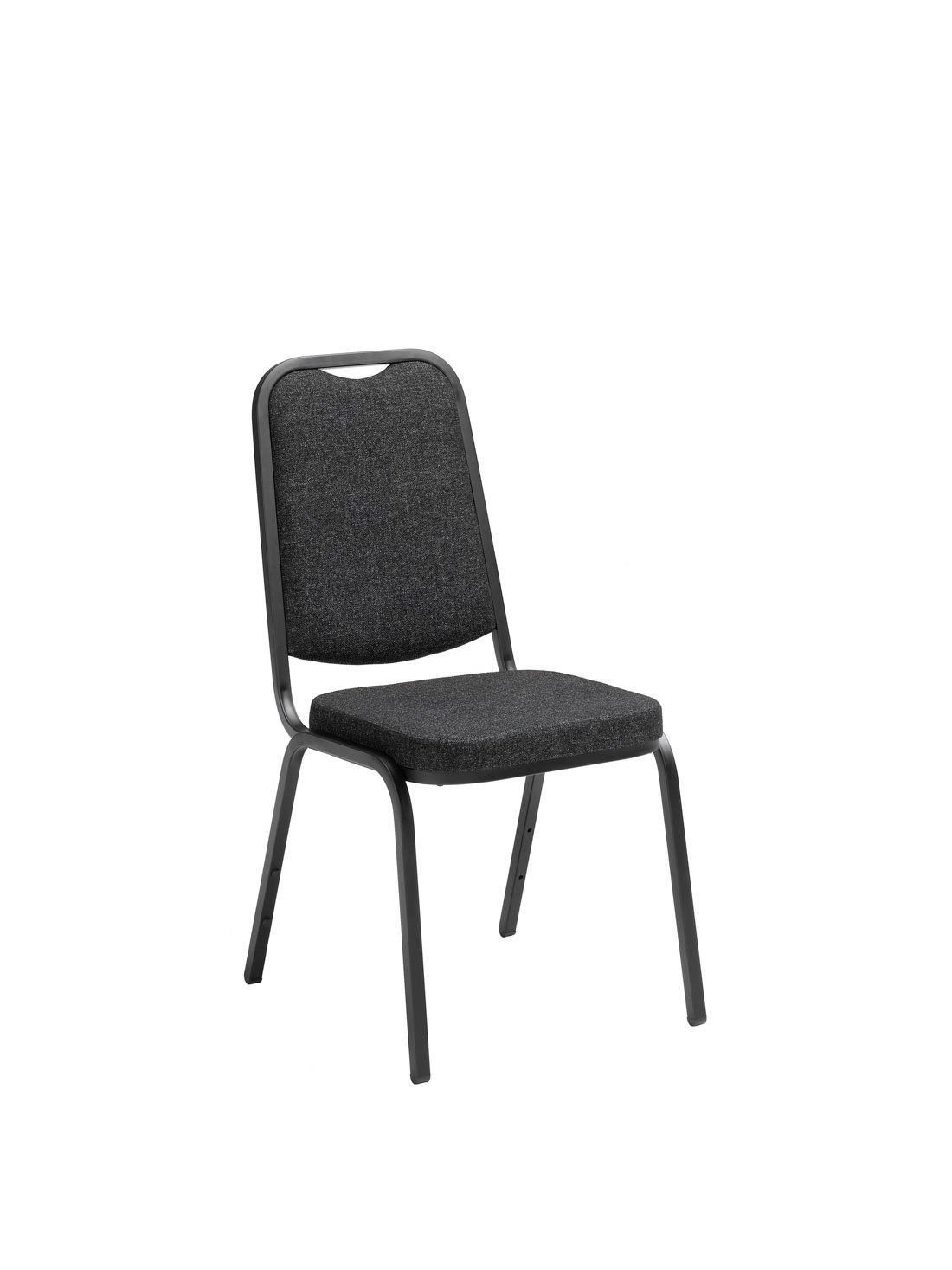 Stol Style, Svartmelerat tyg / Svart ram