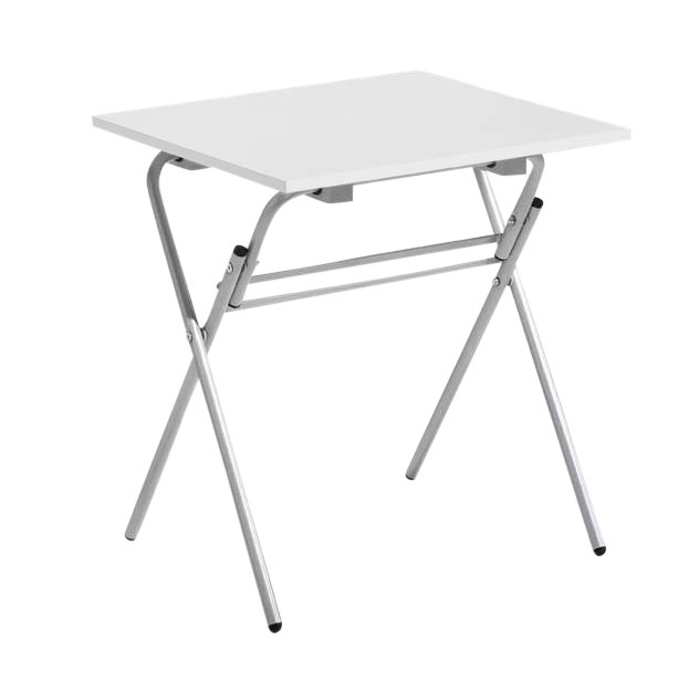 Examen 70 x 60, Vit, Silvergrått stativ