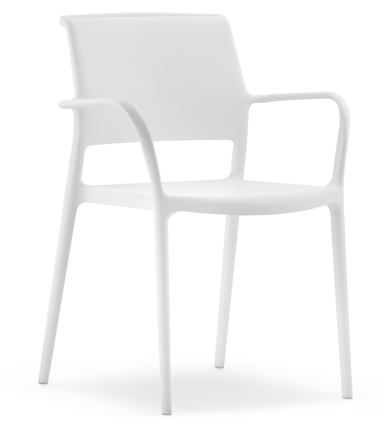Karmstol Ara 315, sh.46 cm, stapelbar, vit