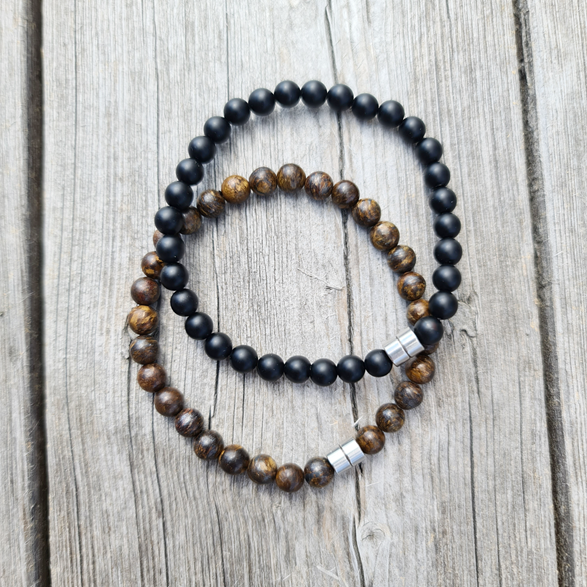 Protection. Bronzit/Agat Armband Man