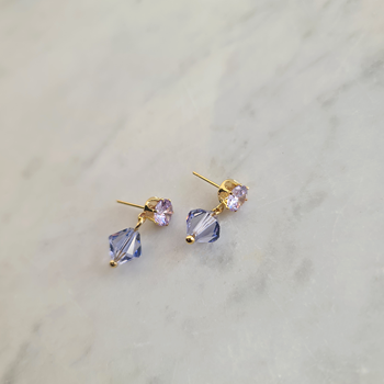 Lavender. Swarovskikristall. Stiftörhängen