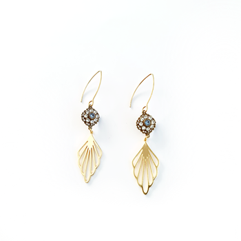 Gold Leaf Earrings Upcycled