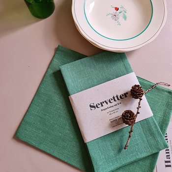 Servett Hellinne 1 par Grön