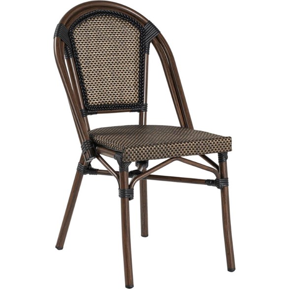 Xirbi Paris stol, Stabelbar, Svart/brun textylene