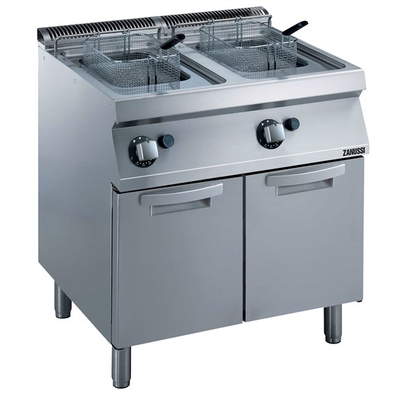 Zanussi Fritös, Gas, Golv, 800mm, 7+7L Bassäng, Underskåp