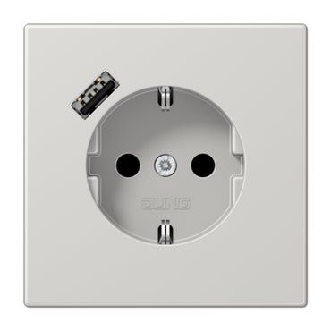 Jung LS990 Vägguttag med 1 st USB typ A