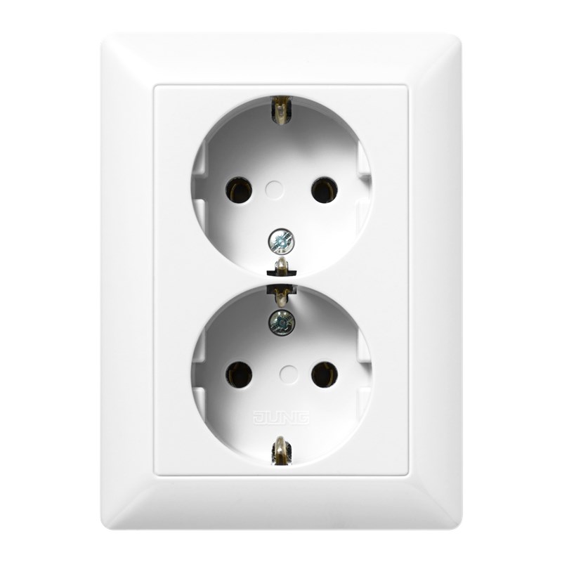 Jung LS990 Vägguttag Dubbeluttag