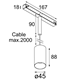 Modular Minude 45 suspension track 48V 1x LED