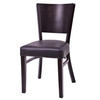 Birger Caféstol, Svart konstläder, Wenge