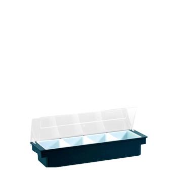 Cocktaildispenser, svart, plast, 4-fack