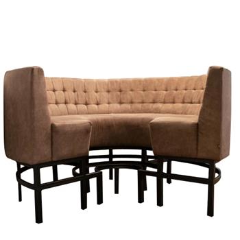 Viggo bench hög halv rund