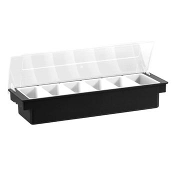 Cocktaildispenser, svart, plast, 6-fack
