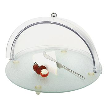 Glasbricka med rolltop lock, 38 cm