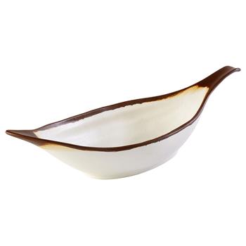 Crocker Skål, 42 x 14 cm, Lövformad, Vit