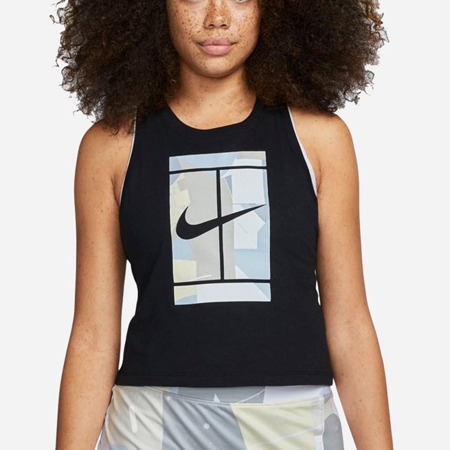 Nike Court Logo Print Top Women, Padel- og tennissinglet dame