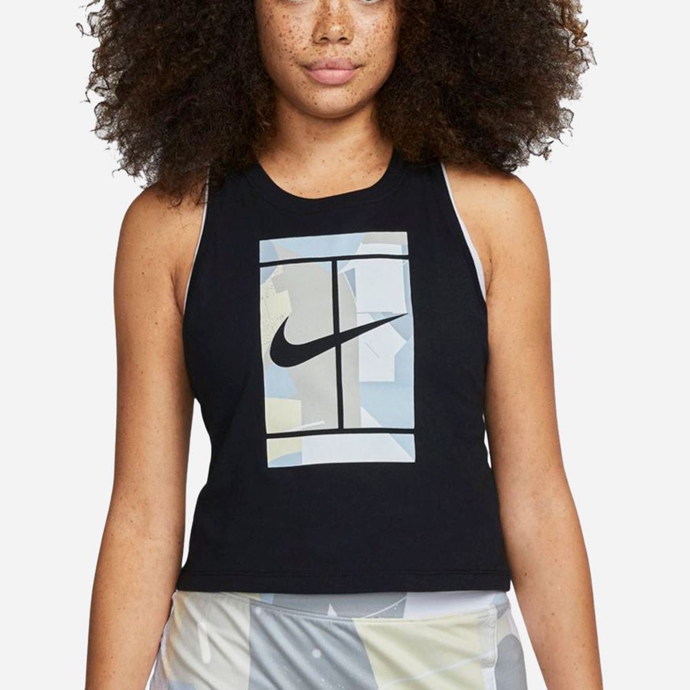Nike Court Logo Print Top Women Padel- och tennislinne dam
