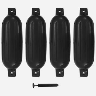vidaXL Båtfender 4 st svart 58,5x16,5 cm PVC